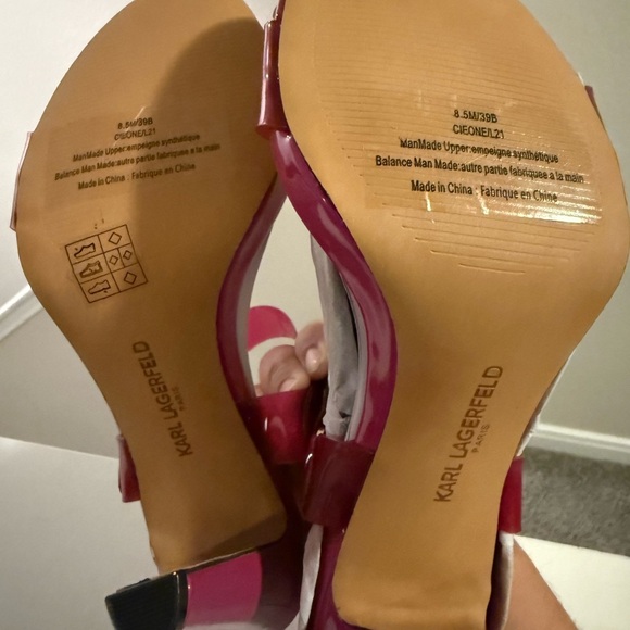 Karl Lagerfeld Paris Orchid Cieone Clear Vinyl Dress Heel Sandals Size 8.5 - Picture 7 of 12